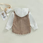 2022-11-03 Lioraitiin 0-4Years Kid Boy Coat Long Sleeve Hooded Pockets Buttons Patch Color Cardigan Party Spring Autumn Coat
