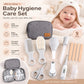 Baby Grooming Kit 9PCS Newborn Care Set with Nail Clipper Hair Brush Comb Thermometer Baby Hygiene Essentials Travel Kit