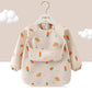 1PC Child Feeding Bib Waterproof Long Sleeve Apron Rice Pocket Feeding Blouse Toddler Bibs Children's Summer Thin Feeding Smock