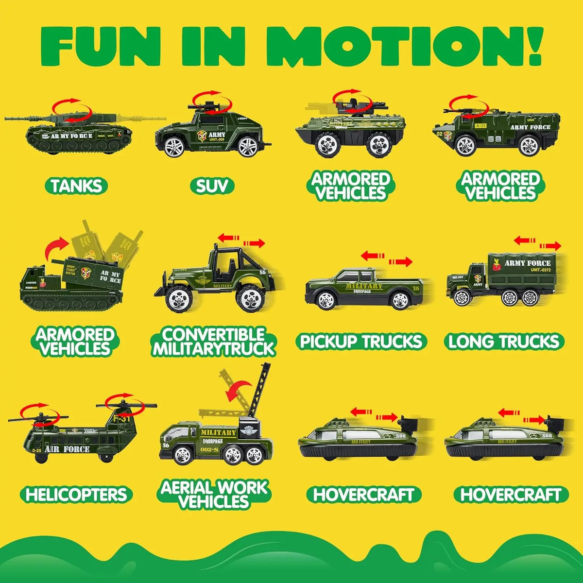 JOYIN 25 in 1 Green Military Big Truck Toys Army Men Tanks Set with Soldier Men Battle Car Toy in Carrier Truck for Boys Gifts