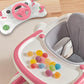 4 in 1 Baby Walker Toddler Baby Push Walker with Sunshade, Removable Feeding Tray and Music Tray Foldable Walker