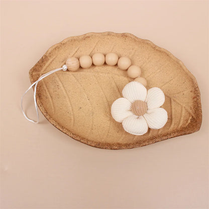 Flower Baby Pacifier Clip Chain Newborn Dummy Nipple Holder Clips BPA Free Cotton Teething Toys Soother Pendant Holder