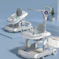 4 in 1 Baby Walker Toddler Baby Push Walker with Sunshade, Removable Feeding Tray and Music Tray Foldable Walker