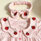 0-2Y 2026 Summer Baby Girls BodySuit Cotton Strawberry Gauze Infant Romper and Headband Cute and Soft Toddler Jumpsuit