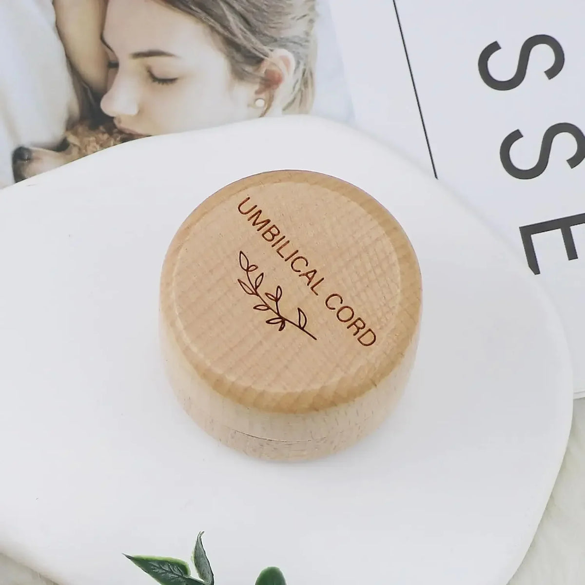 Wooden Baby Umbilical Cord Box Small Sealed Keepsake Organizer Newborn Storage Case Baby Shower Present for Boys Girls