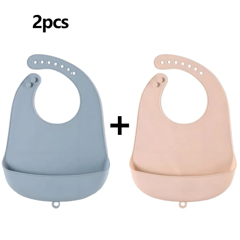 Baby Bib Adjustable Waterproof Bibs Babies Soft Edible Silicone Newborn Saliva Dripping Towel Drooling Children Scarf BPA Free