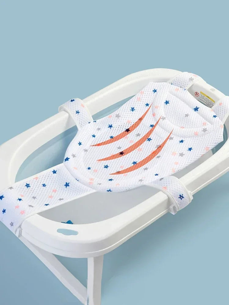 Baby Bath Net Mat Bathtub Cross-shaped Newborn Adjustable Bathtub Pillow Seat Cushion Anti-slip Shower Cradle Bed Seat