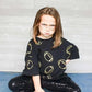 SeersuckerJOEY LLC - Girls Oversized Game Day Tee Black + Gold