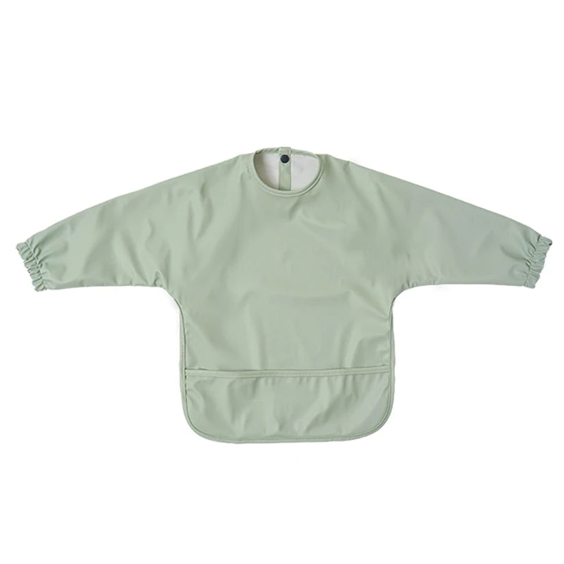 Waterproof Newborn Baby Bibs Children's Painting Smock Bib with Long Sleeves for Boys Girls Easy Clean Feeding Apron Baby Stuff