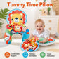 Baby Tummy Time Pillow with Rattle Toys, Multifunctional Crawling Mat Play Gym for Infants, Colorful Cartoon Animals Support Cus