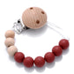Baby Beech Pacifier Clip Round Colorful Silicone Teething Beads Food Grade Dummy Holder Soothe Chain Anti-drop Baby Nipple Chain