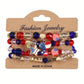 Set American Flag Theme Bracelet Independence Day Beaded Stretch Bracelet
