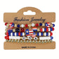 Set American Flag Theme Bracelet Independence Day Beaded Stretch Bracelet