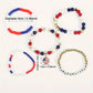 Set American Flag Theme Bracelet Independence Day Beaded Stretch Bracelet