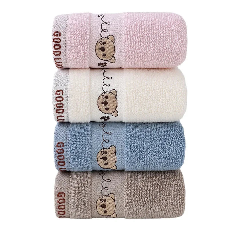 Baby Towels Cotton Bath Towel  Handkerchief Face Washcloth Cute Cartoon Bear Hand Wipe Soft Children Towels Kids Newborn Bathing