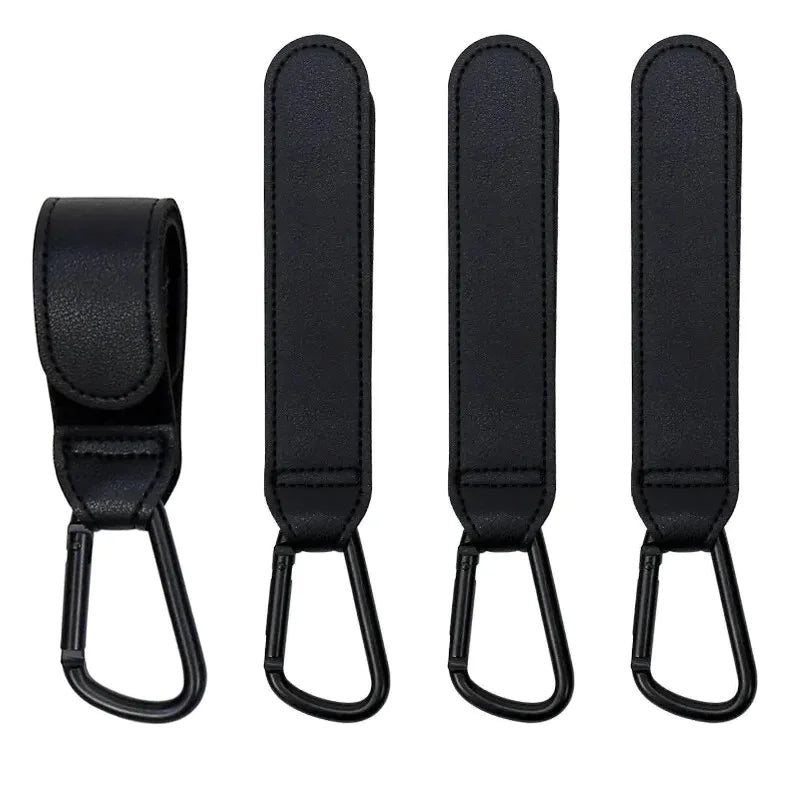 1/2/4pcs PU Leather Hook Stroller Hook Versatile Adjustable Hook For Stroller Organize Accessories Strong Bearing High Quality