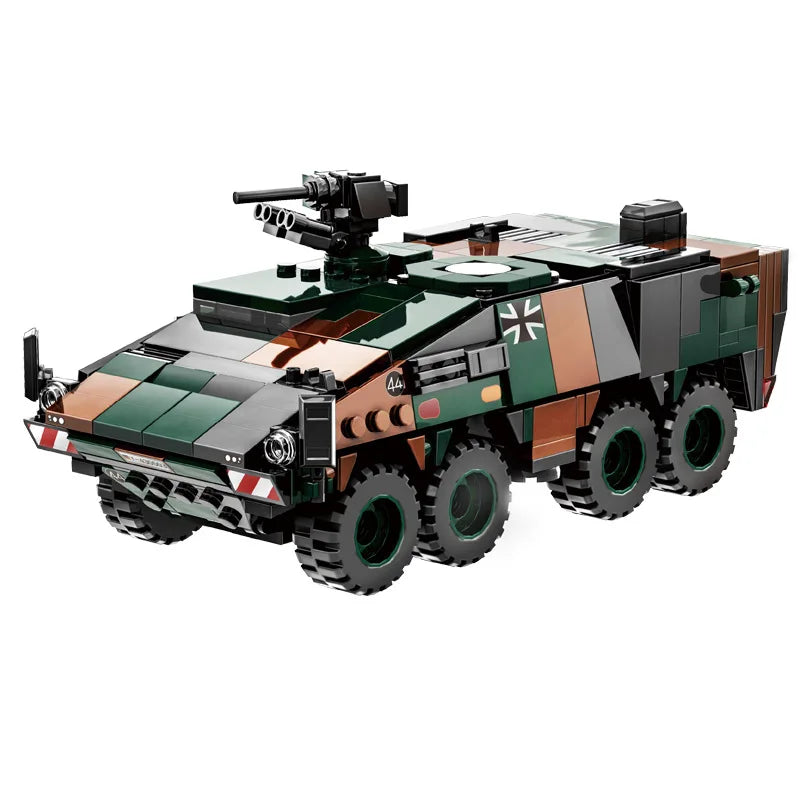 German Boxer APC Building Set Rotating Turret & Missile Launch Air Defense Armored Vehicle Collectible Gift for Military Fans