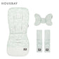 Stroller Cushion & Head Pillow & Seat Belt Cover 3Pcs/Set Universal Pram Pad Soft Cotton Double Sides Usable Baby Accessories