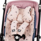 Stroller Cushion & Head Pillow & Seat Belt Cover 3Pcs/Set Universal Pram Pad Soft Cotton Double Sides Usable Baby Accessories