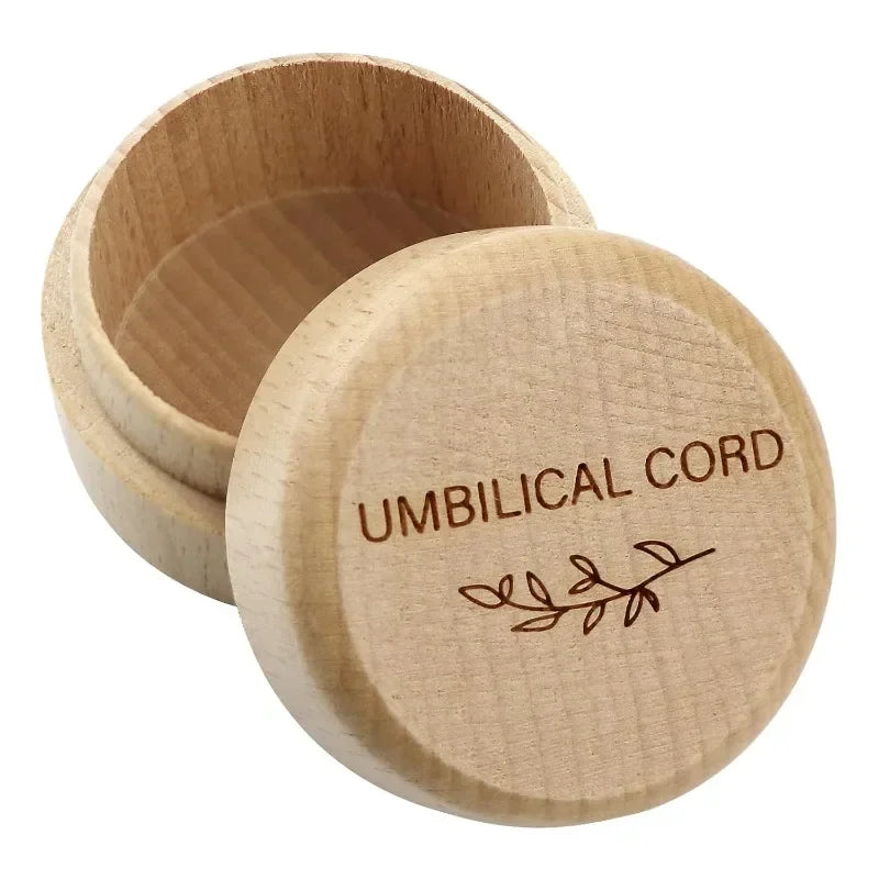 Wooden Baby Umbilical Cord Box Small Sealed Keepsake Organizer Newborn Storage Case Baby Shower Present for Boys Girls