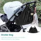 1PC & 2PCS Stroller Bag Large Capacity - Reusable Washable Mummy Bag, Stroller Organizer With Black Bear Pattern