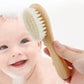 2pcs Baby Care Hair Wool Brush Beech Wood Comb Newborn Massage Comb Baby Shower Gift Set Natural Baby Brush