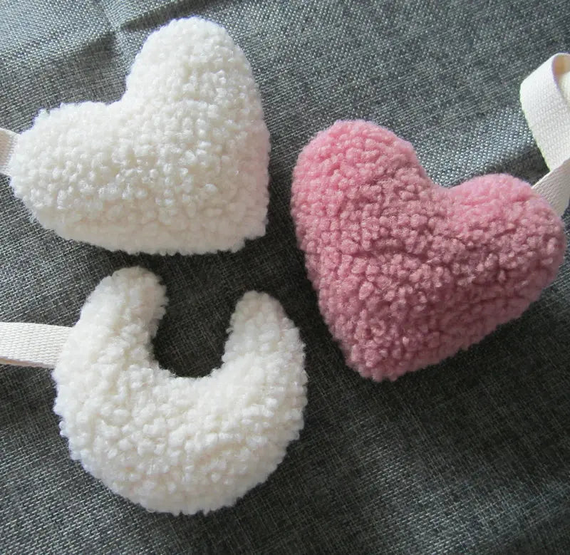 Baby Pacifier Chain Sherpa Moon Star Heart Plush Pendant Newborn Dummy Holder Nipple Clip Nursery Infant Comforter