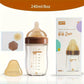 4oz,8oz High Borosilicate Glass Baby Bottles, Wide-Neck Glass Feeding Bottle, Milk Bottle with Bottom Air Balance Hole/Valve, Perfect Gift for Newborn