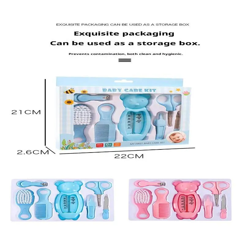 Baby Care Kit Baby Nail Clippers Nasal Aspirator Nose Cleaning Tool Safety Comb Brush 10-Piece Set Specially Designed for Bags