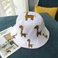 Spring Autumn Children's Bucket Hats Cartoon giraffe Sun Hat Girls Boys Outdoor Beach Hat Camping Fishing Cap Casual Panama Cap