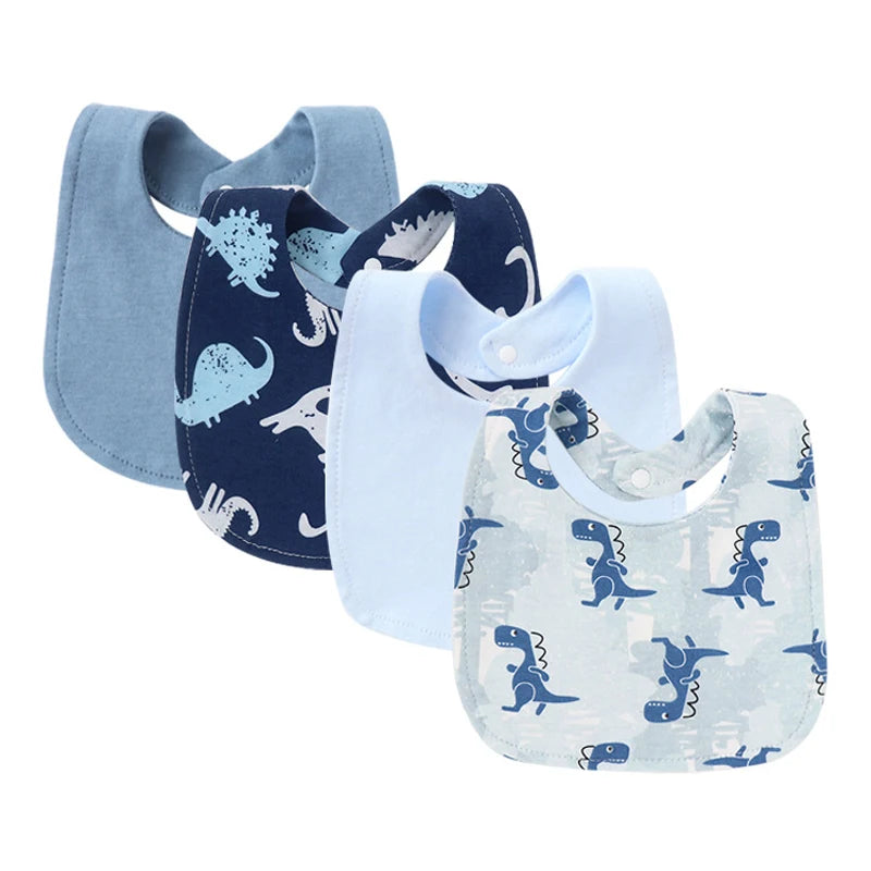 4Pcs Baby Bibs Burp Clothes Cotton Newborn Bibs Baby Stuff Infant Accessories Toddler Saliva Towels for Girls Boys Baby Care