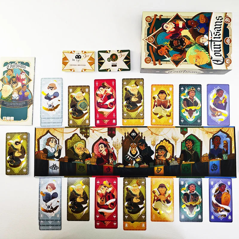 Courtisans Party Card Game 2-5 Players Social Deduction Strategy Board Game with Hidden Roles Family Night Interactive Fun