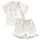 Baby Girl Warm Clothes Toddler Silk Pajamas Baby Kids Girl Satin Summer Feather Pajamas Short Sleeve Toddler Girl Slippers