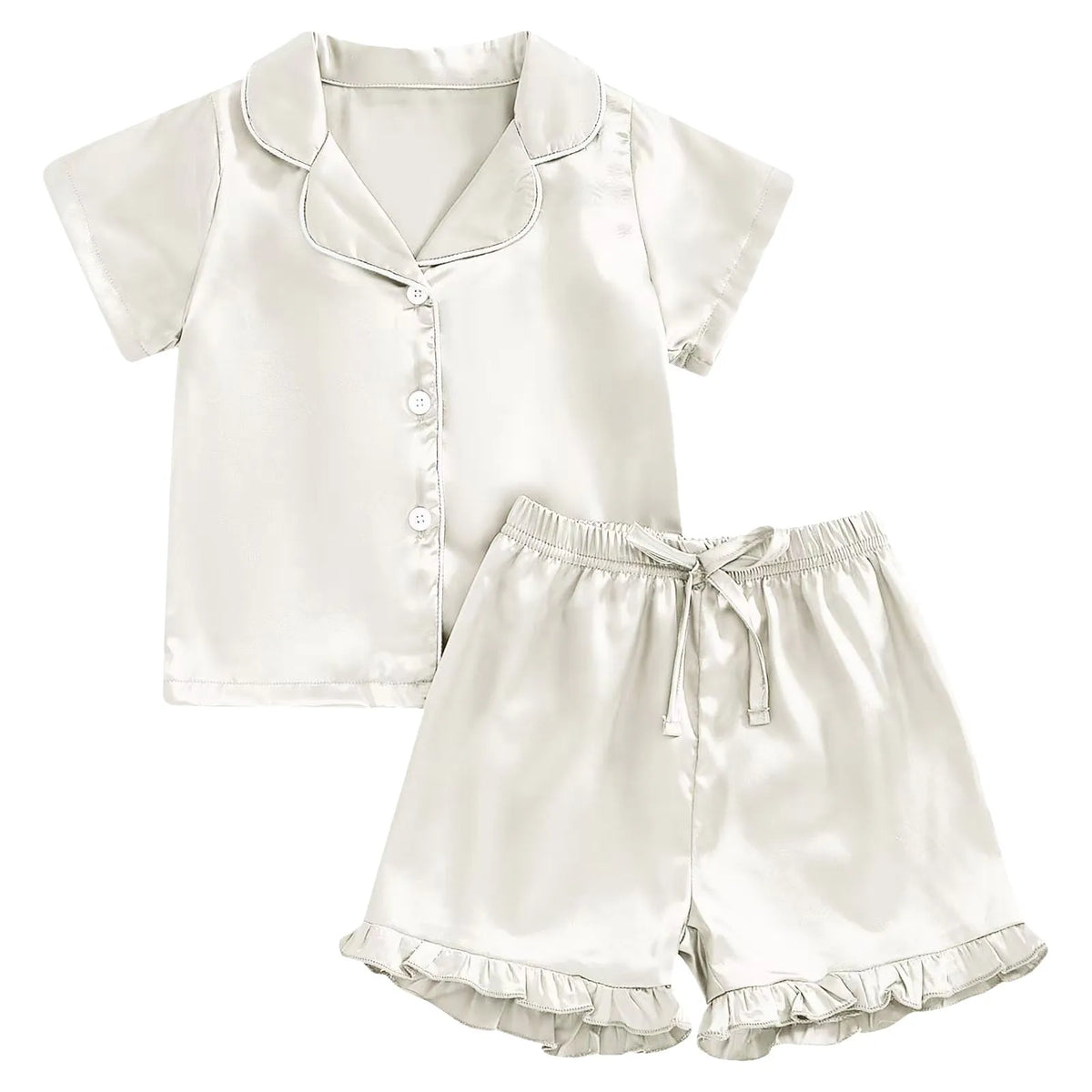 Baby Girl Warm Clothes Toddler Silk Pajamas Baby Kids Girl Satin Summer Feather Pajamas Short Sleeve Toddler Girl Slippers