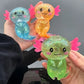 Colorful Salamander Maltose Fidgets Toys Squishy Malt Sugar Stretchy Axolotl Fun Squeeze Birthday Supplies Anti-Anxiety Gift