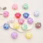10Pcs Colorful Random Mixed Acrylic Beads Dog Paw Shaped Food Grade Teether Bead For DIY Pacifier Chain Clips Dummy Holder
