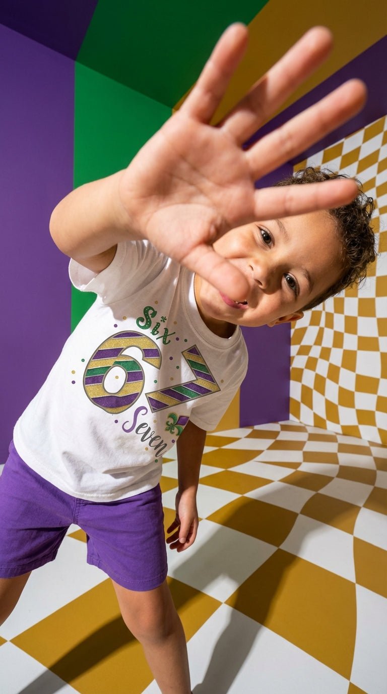 67 Mardi Gras Kids Graphic Cotton T-shirt