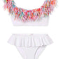 Stella Cove - white draped bikini with sugar skies petals