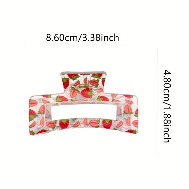 Strawberry Hair Clip - Square Claw Clip for Girls & Women