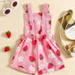 Strawberry Print Denim Overalls