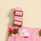 Strawberry Print Denim Overalls