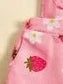 Strawberry Print Denim Overalls