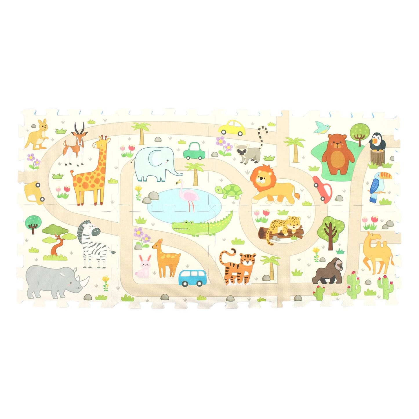 Sunta Play Mat Diy Safari Set And Bus | 9 Piece Set