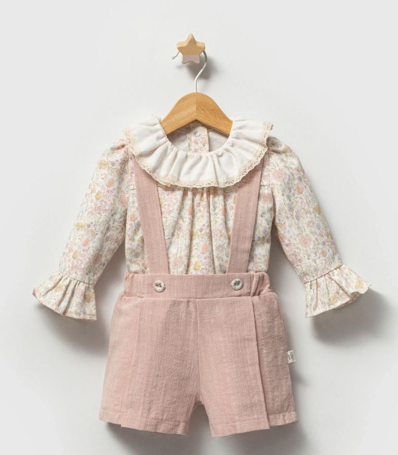 Baby Girl 2 Pc Set – Floral & Blush Pink