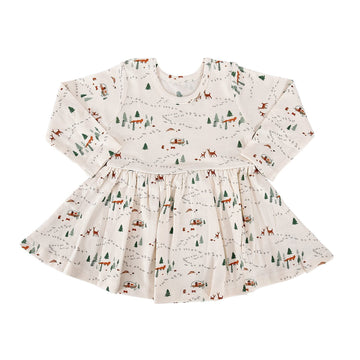long sleeve twirl dress | into the woods