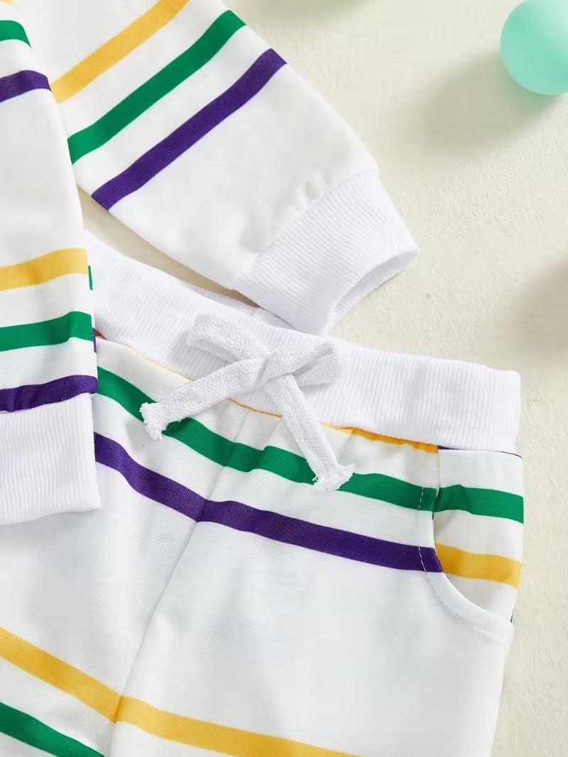 Toddler Mardi Gras Stripes Two-Piece Set