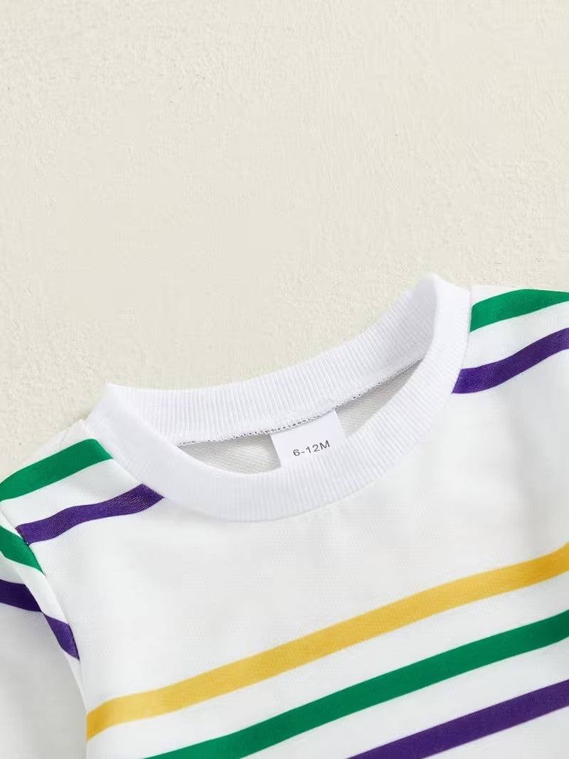 Toddler Mardi Gras Stripes Two-Piece Set