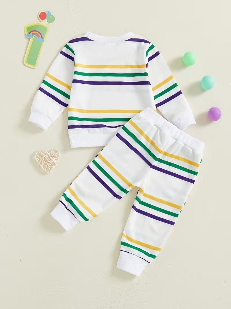 Toddler Mardi Gras Stripes Two-Piece Set