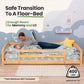 Twin Size Montessori-Inspired Floor Bed with Safety Guardrails for Kids