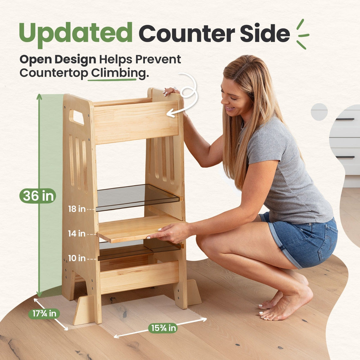 Standing Toddler Tower with Sliding Safety Door